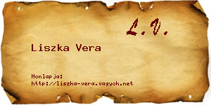 Liszka Vera névjegykártya