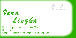 vera liszka business card